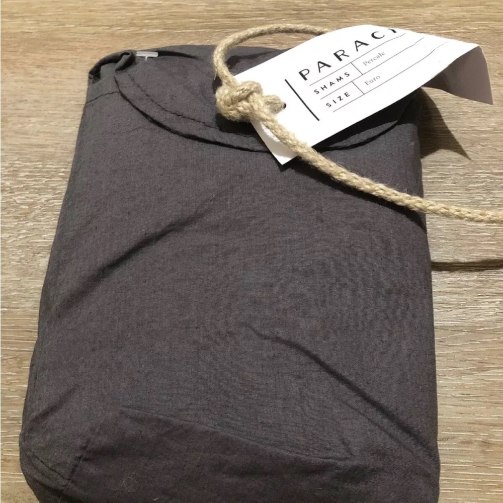PARACHUTE PERCALE COTTON  EURO SHAM IN SLATE GRAY NEW!! $59 RETAIL